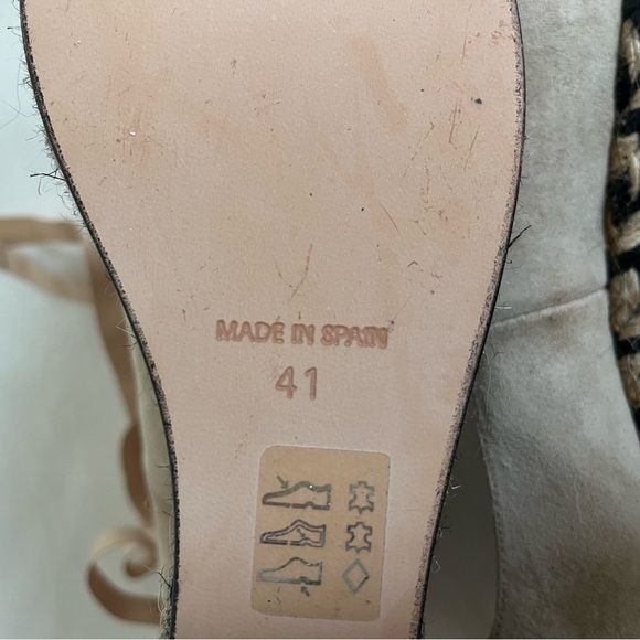 Free People Nude Charade Suede Platform Ballerina Ribbon Tie Espradille size 41 - Picture 10 of 13